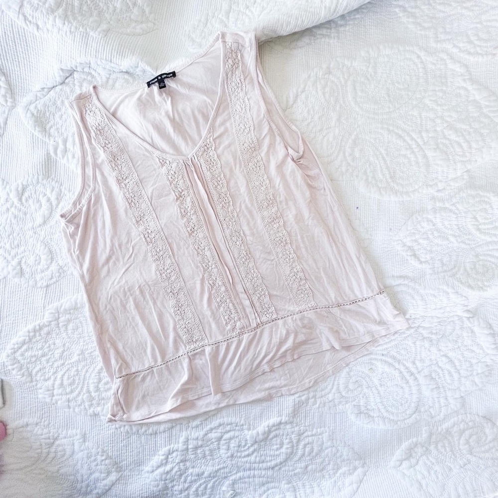 CABLE & GAUGE Flowy soft pink tank